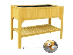 HABAU Huerto elevado con balda, incl. lámina de plantación, 117 x 90 x 59 cm, estructura de madera estable.