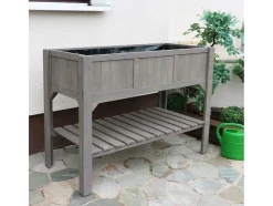 HABAU Huerto elevado con balda, incl. lámina de plantación, 117 x 90 x 59 cm, estructura de madera estable.