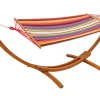Hamaca con soporte de madera
