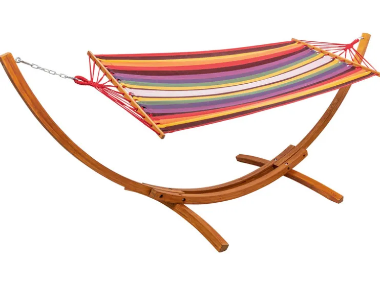 Hamaca con soporte de madera