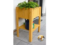 Huerto urbano HABAU "Kompakt" con balda, estructura de madera estable, incl. lámina de plantación.