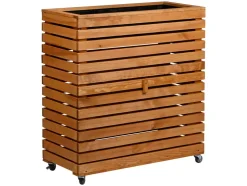 Huerto urbano »Rolla«, de madera de pino, con compartimento de almacenaje.