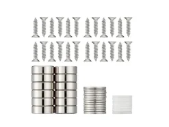 Imanes de neodimio / soportes magnéticos con clip / ganchos magnéticos / imanes con ojal / juego de imanes en recipiente con avellanado.