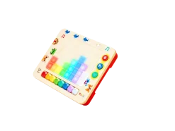 Instrumentos musicales con efecto pixelado.
