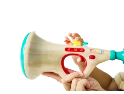 Instrumentos musicales con efecto pixelado.
