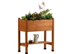 Jardinera elevada, de madera, L 75 x A 37 x Al 79 cm.