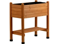 Jardinera elevada, de madera, L 75 x A 37 x Al 79 cm.