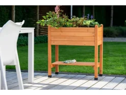 Jardinera elevada, de madera, L 75 x A 37 x Al 79 cm.