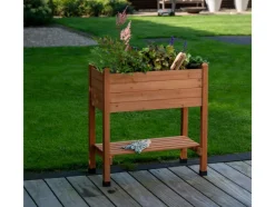 Jardinera elevada, de madera, L 75 x A 37 x Al 79 cm.