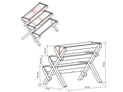 Jardinera elevada »Trio«, de madera de alerce, L 110 x An 74 x Al 89 cm.