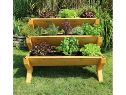 Jardinera elevada »Trio«, de madera de alerce, L 110 x An 74 x Al 89 cm.
