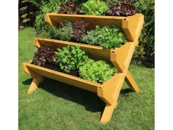 Jardinera elevada »Trio«, de madera de alerce, L 110 x An 74 x Al 89 cm.