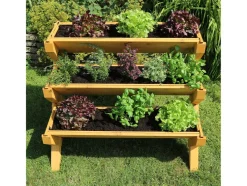 Jardinera elevada »Trio«, de madera de alerce, L 110 x An 74 x Al 89 cm.