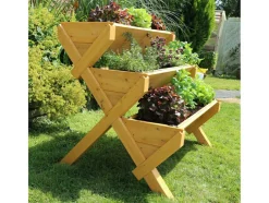 Jardinera elevada »Trio«, de madera de alerce, L 110 x An 74 x Al 89 cm.