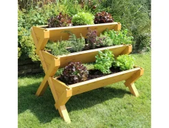 Jardinera elevada »Trio«, de madera de alerce, L 110 x An 74 x Al 89 cm.