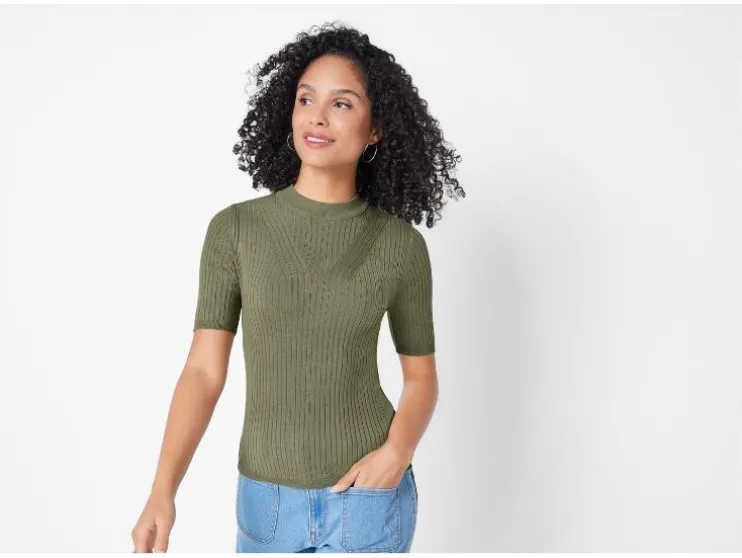 Jersey de mujer, en calidad de punto fino suave.