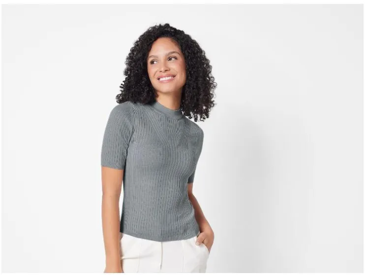 Jersey de mujer, en calidad de punto fino suave.