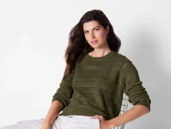 Jersey de punto calado suave para mujer