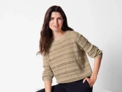 Jersey de punto calado suave para mujer