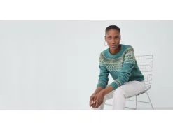 Jersey de punto grueso para mujer, con mangas raglán.