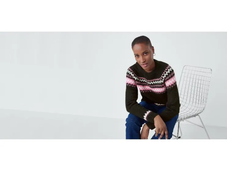 Jersey de punto grueso para mujer, con mangas raglán.