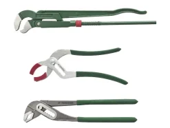 Juego de alicates de fontanería, 3 piezas / Llave de tubo