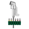 Juego de coronas perforadoras / Extractor de tornillos HSS / Portapuntas angular con juego de puntas / Eje flexible