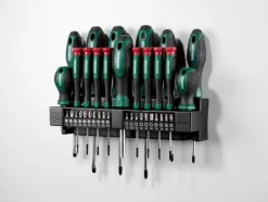 Juego de destornilladores con soporte de pared