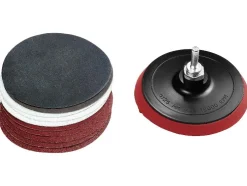 Juego de discos de láminas / discos de pulido / plato lijador de velcro con juego de lija / juego de vellón abrasivo / disco de limpieza.