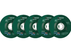Juego de discos de láminas / plato lijador de velcro con juego de papel de lija / disco de limpieza / juego de discos de desbaste, Ø 115 mm.