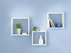 Juego de 3 estantes de cubo con soporte de pared