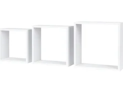 Juego de 3 estantes de cubo con soporte de pared