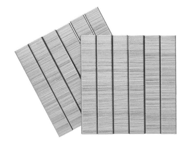 Juego de grapas y clavos para grapadora eléctrica, de acero galvanizado.