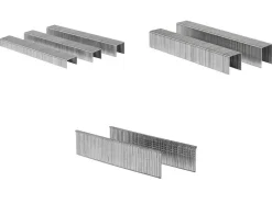 Juego de grapas y clavos para grapadora eléctrica, de acero galvanizado.