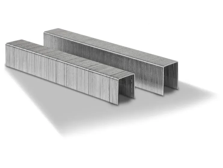 Juego de grapas y clavos para grapadora eléctrica, de acero galvanizado.