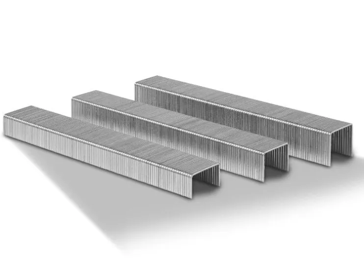 Juego de grapas y clavos para grapadora eléctrica, de acero galvanizado.