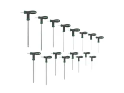 Juego de llaves macho acodadas, 16 piezas.