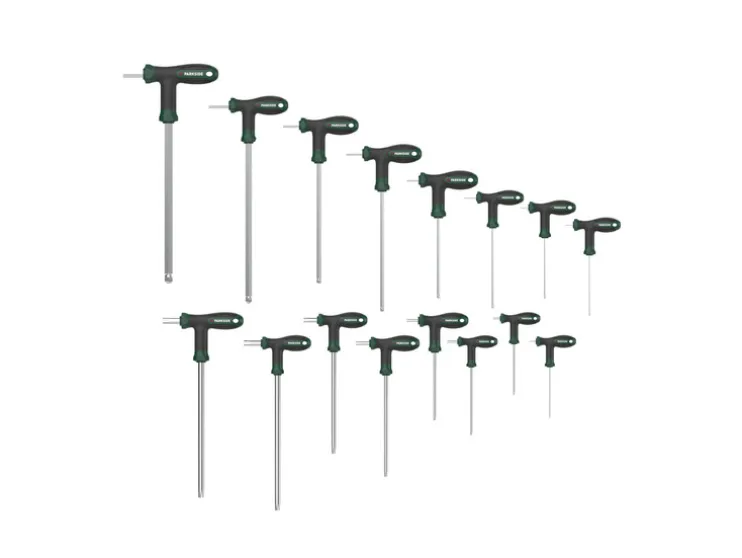 Juego de llaves macho acodadas, 16 piezas.