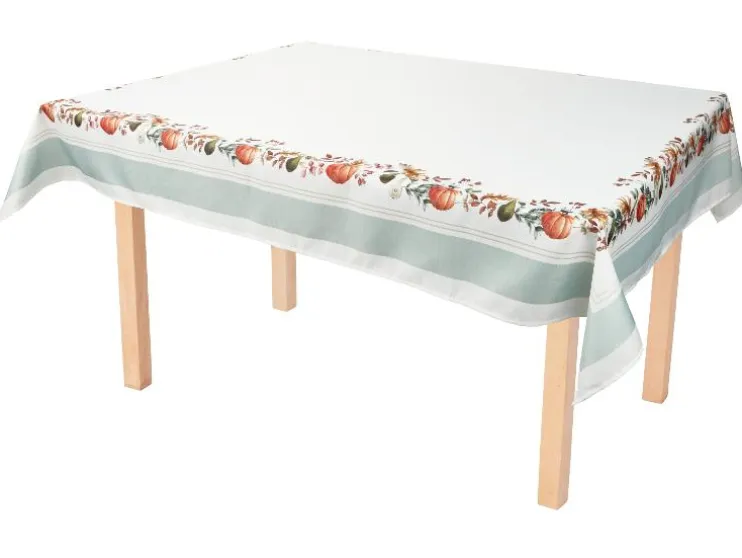 Juego de mantel y camino de mesa, de material reciclado.