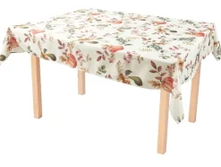 Juego de mantel y camino de mesa, de material reciclado.