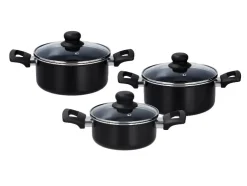 Juego de ollas de aluminio, 3 pzas.