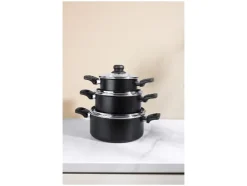 Juego de ollas de aluminio, 3 pzas.
