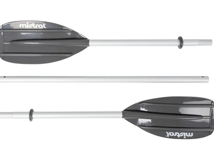 Kayak de nailon, sistema de 3 cámaras de aire, con 2 remos dobles.