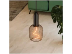 Lámpara con filamento en espiral en carcasa de metal »Globe 125 / Square 100«