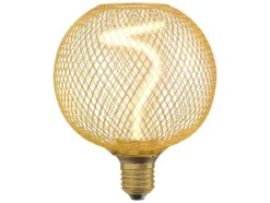 Lámpara con filamento en espiral en carcasa de metal »Globe 125 / Square 100«