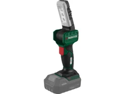Lámpara de mano LED recargable de 20V »PLHLA 20 Li A1« y lámpara de mano LED recargable de 20V »PLHLA 20-Li C1«, sin batería ni cargador.