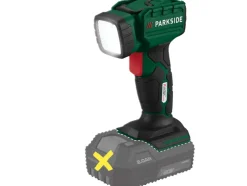 Lámpara de mano LED recargable de 20V »PLHLA 20 Li A1« y lámpara de mano LED recargable de 20V »PLHLA 20-Li C1«, sin batería ni cargador.