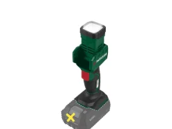 Lámpara de mano LED recargable de 20V »PLHLA 20 Li A1« y lámpara de mano LED recargable de 20V »PLHLA 20-Li C1«, sin batería ni cargador.