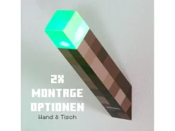 Lámpara de mesa LED / Antorcha, con soporte de pared.