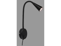 Lámpara de pared LED, con cuello de metal flexible.